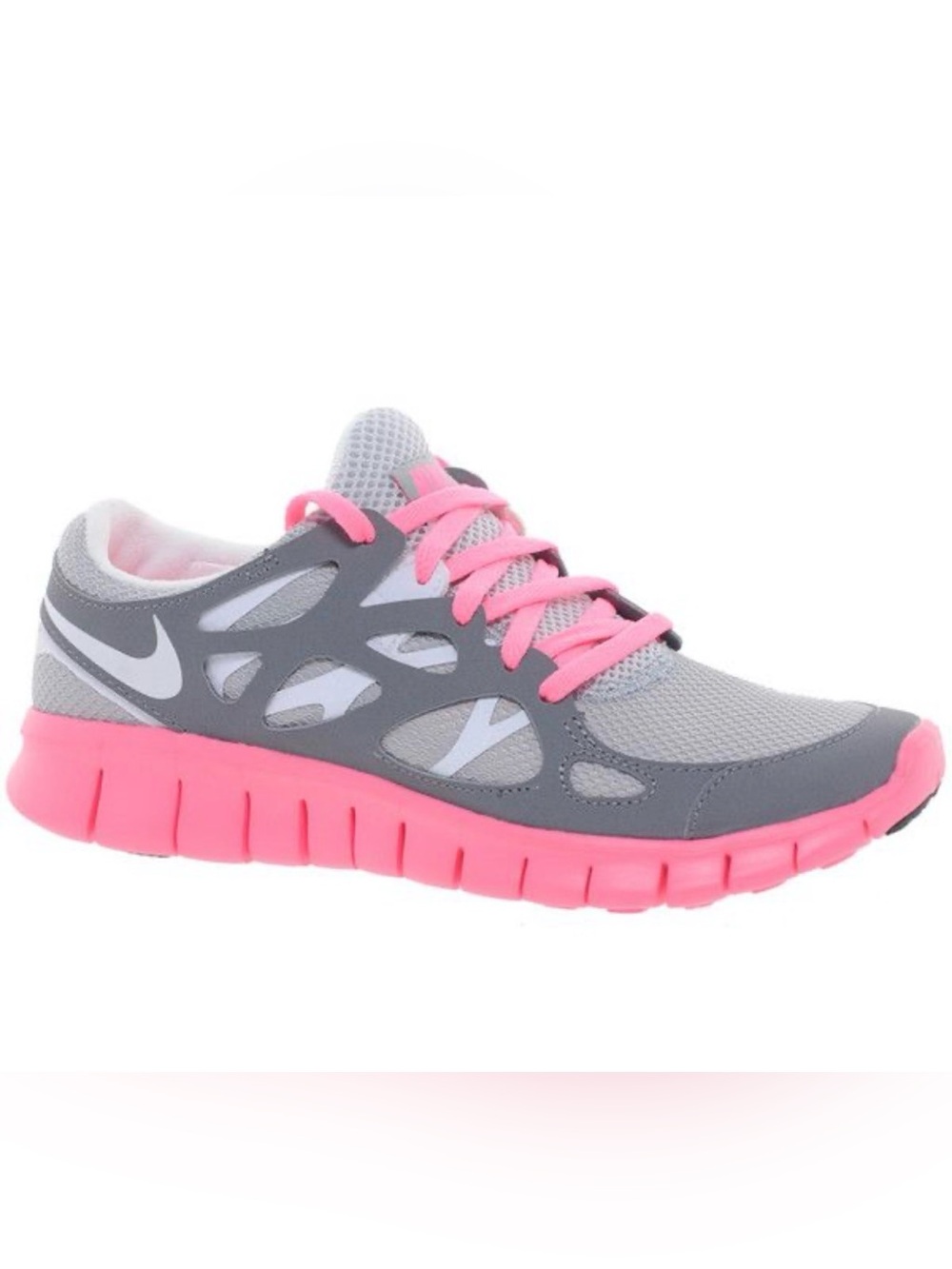Nike Free Run 2 Womens Gray Pink Athletic Running Workout Shoe Sz 9.5 536746-002